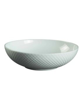 Calvin Klein Grid Swid Powell White 7” Cereal Bowls - Set of 2